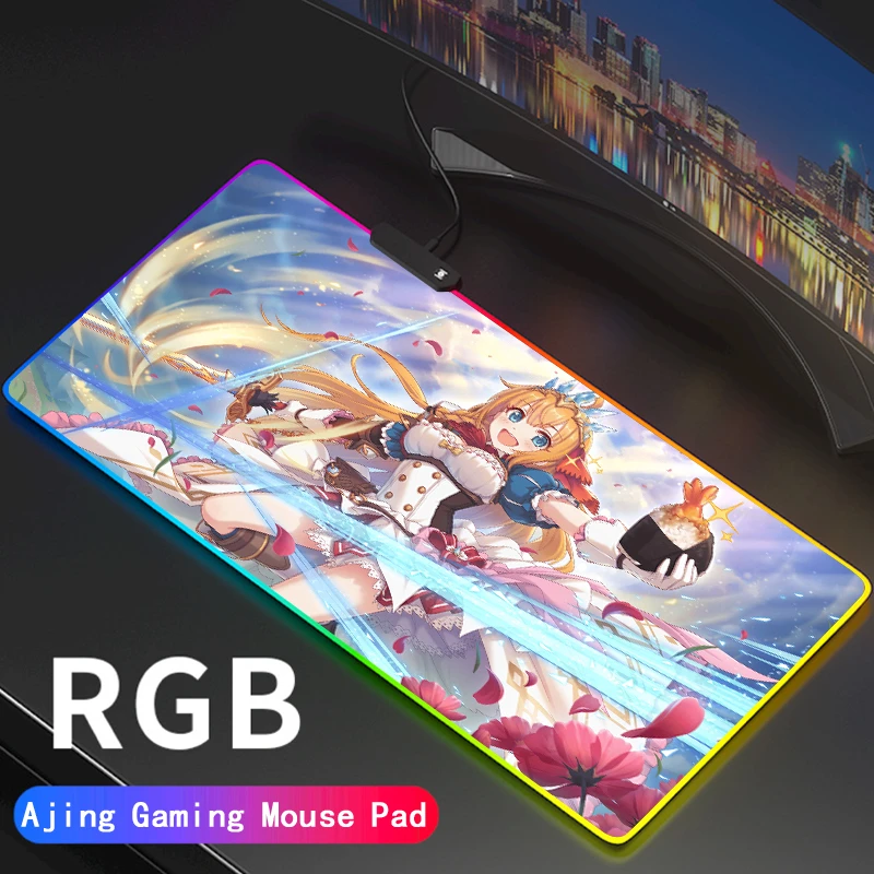Anime Princess Link Re Dive Rgb Gaming Mouse Pad Big Breast Girl Computer Led Gamer Large Mause Pad Usb For Pc Desk Support Diy Mouse Pads Aliexpress