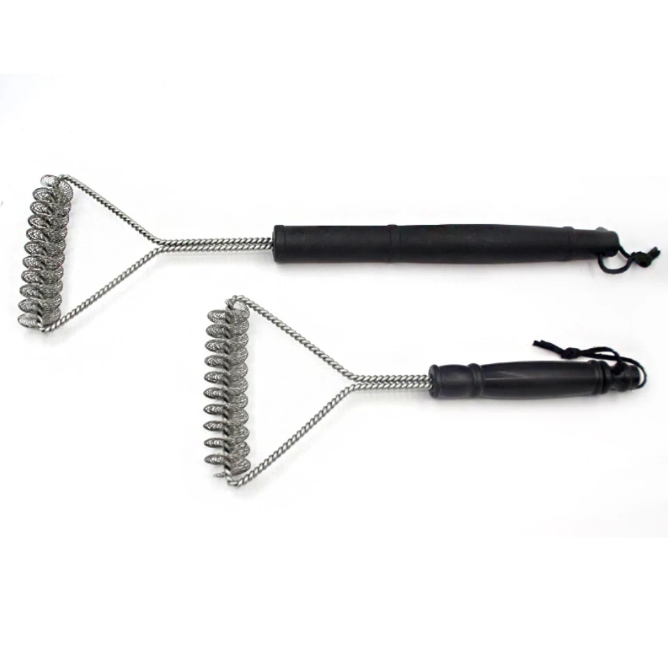 BBQ Grill Spring Brush 12Inch Single Head Stainless Steel Grill Cleaning Brush Barbecue Tool