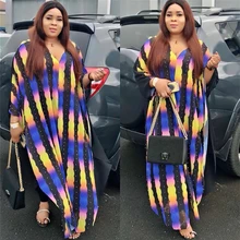 Best Price GuyuEra African Dresses For Women's Colorful Striped Shawl With Hat Fashion Long Loose Cloak Robes Best Price GuyuEra African Dresses For Women's Colorful Striped Shawl With Hat Fashion Long Loose Cloak Robes