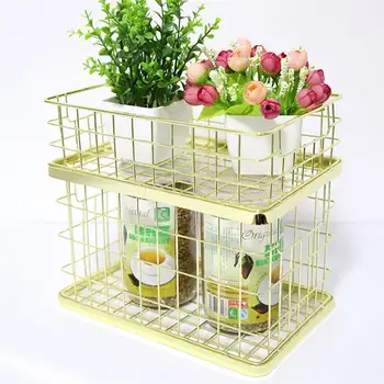 

Nordic Style Storage Basket Practical Sundries Storage Container Household Finishing Basket for Home Office Bedroom Golden
