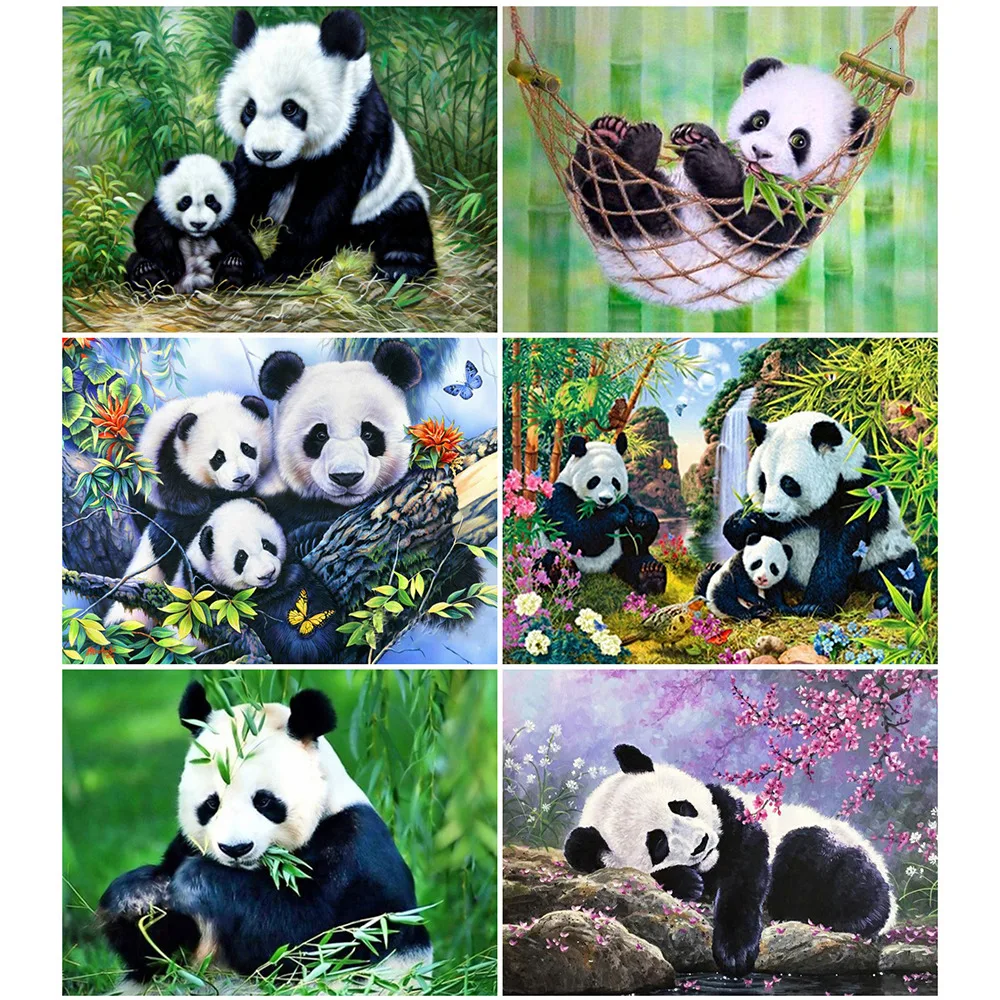 5d Diamond Painting Full Drill Square Panda Diamond Painting Huacan