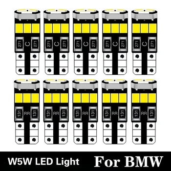 

10pcs LED Lights W5W T10 Car Auto 168 2825 Lamp 2835 SMD Bulb For audi BMW E91 E92 E93 E28 E61 F11 E63 E64 E84 E83 F25 E70 White