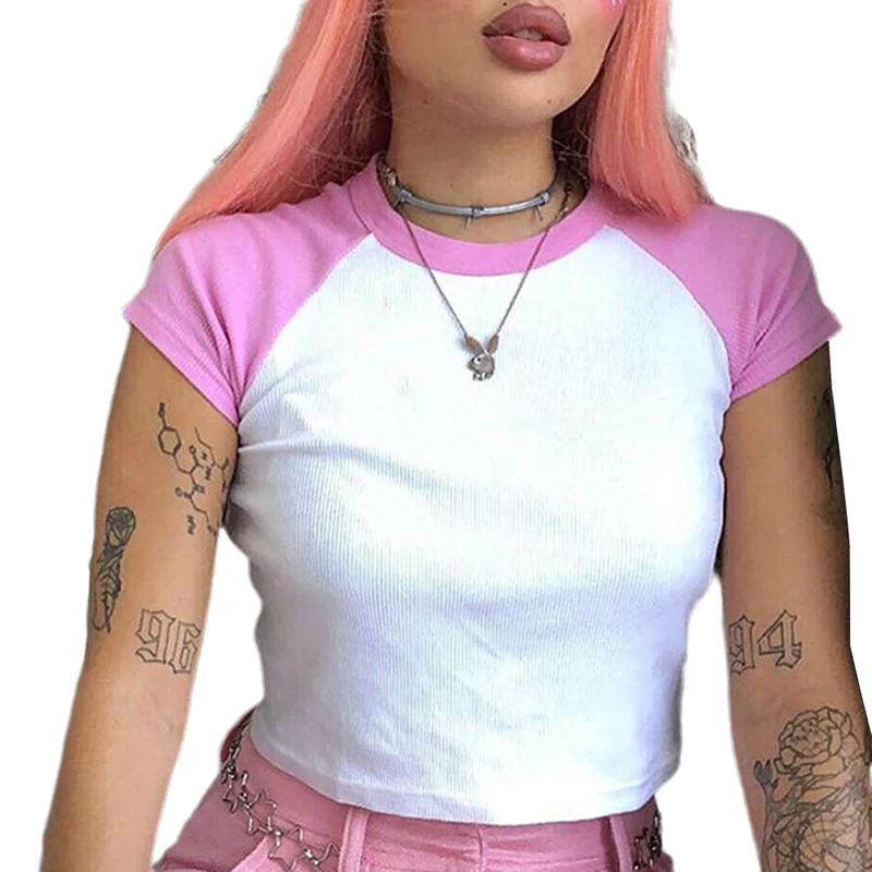 Sexy Crop Top T-Shirt Round Neck Short Sleeve Yoga Top Sweatshirt Women&rsquo;s Short Tops Sport Shirt Workout Tops yoga top