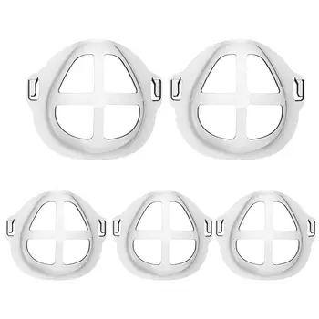 

5Pcs Kids Children 3D Face Mask Bracket for Comfortable Wearing Protect Lipstick Breathable Reusable Mouth Cover Support Frame