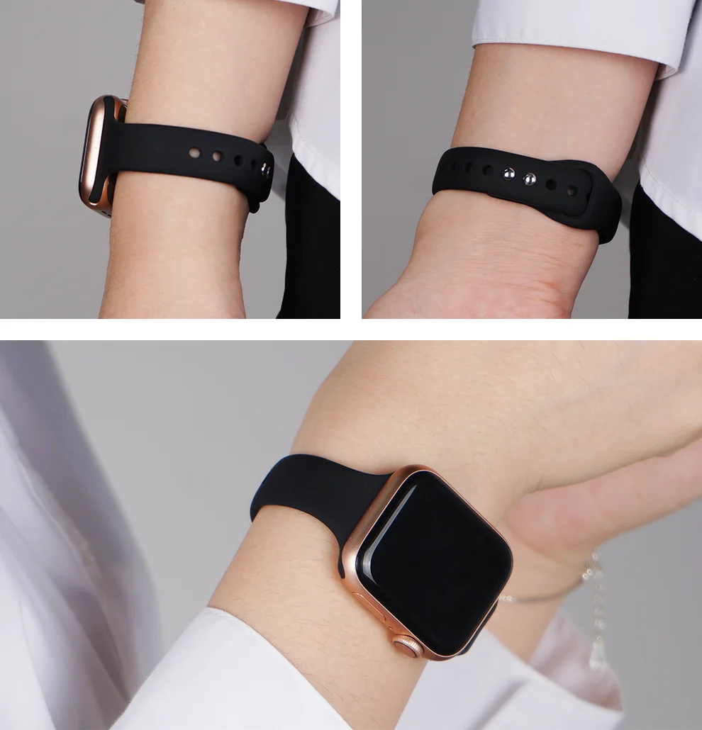 Тонкие полосы для apple watch band 4 44 мм 40 мм(iwatch 5) apple watch 3 2 1 ремешок 42 мм 38 мм силиконовый ремешок аксессуары