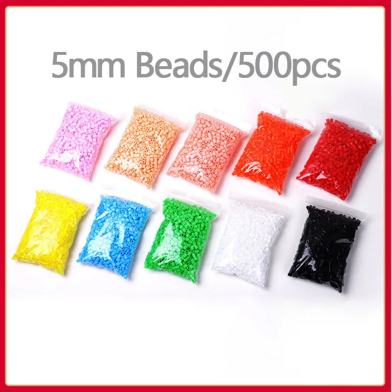 Perles Hama en Fer de 5mm pour Enfant, Jouets Éducatifs à Faire Soi-Même, Garantie de Qualité à 500, Nouvelle Collection Chrysler, 100% Pièces/48 Sortes de Couleurs