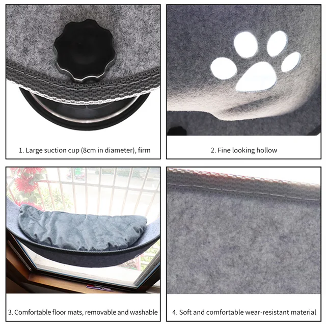 Cat Window Hammock With Strong Suction Cups Pet Kitty Hanging Sleeping Bed Storage For Pet Warm Cage Cat Shelf Seat Beds Winter 5