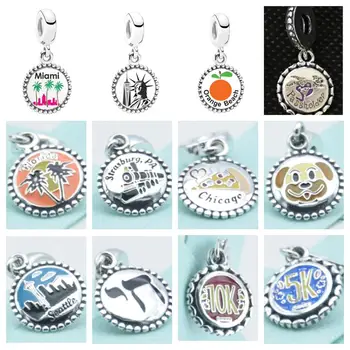 

PDD DZ 03 925 Sterling Silver Spring New Charm Pendant with DIY Bracelet Necklace Jewelry Gift Carving Suitable for Women