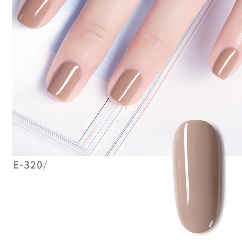 Гель для ногтей телесного цвета серия лаков для ногтей молочно-коричневый гель для ногтей верхнее покрытие УФ-гель бобовый песочный цветной светильник для терапии желе для ногтей - Цвет: E-320