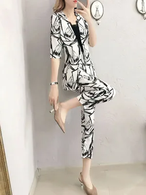 Vrouwen zomer Ретро pak vro nieuwe Koreaanse mode темперамент jasje tweedelige herfst vrouwen Slim fit wilde voorjaar