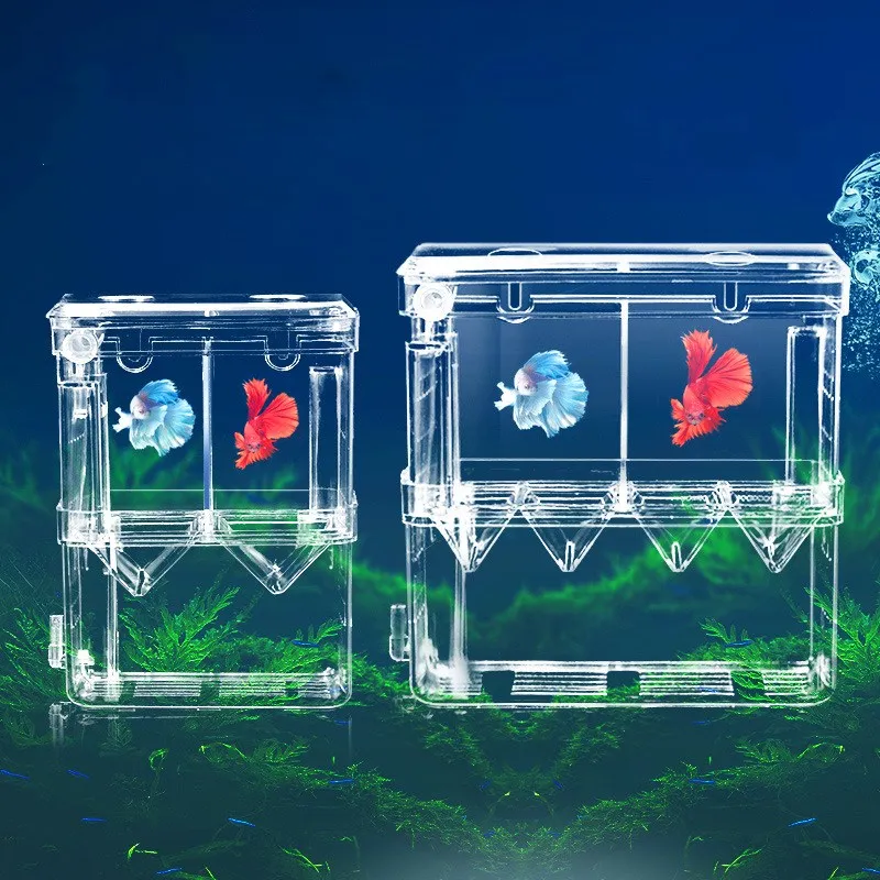 Upgrade Acrylic Aquarium Breeder Box Breeding Incubator Baby Fish Hatchery Shrimp Clownfish Aggressive Fish Injured