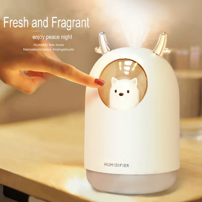 

Portable 300ml Humidifier USB Ultrasonic Dazzle Cup Aroma Diffuser Cool Mist Maker Air Humidifier Purifier with Romantic Light
