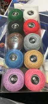 

10 Colors 43 yards Size 8 Pearl Cotton Embroidery thread 5 grams Craft Needlework Double Mercerized Egyptian long staple Cotton