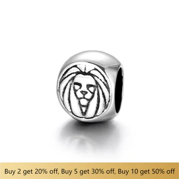 

316L Stainless Steel Lion Bead Polished 6mm Large Hole Metal Beads Charms for DIY Bracelet Jewelry Making Accessories