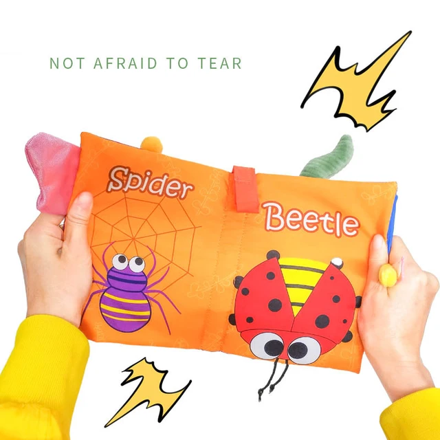 Kid Baby Books Toys Touch and Feel Crinkle Cloth Books for Babies Infants Early Development Interactive Car & Stroller Soft Toys 5