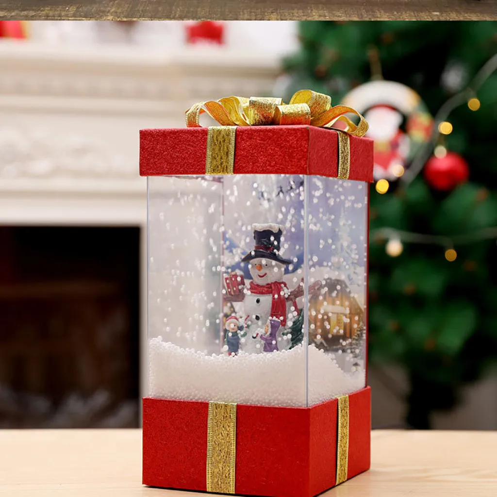 Рождество Снежный шар музыкальная шкатулка украшения снежный Подарок Огни снежные огни домашний декор украшения Рождество год подарки на день рождения