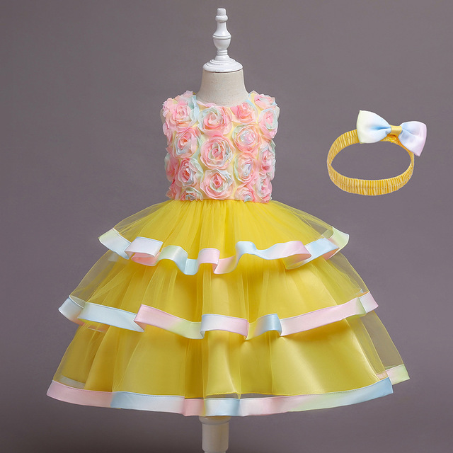 2021 Girls Dress Wedding Party Princess Evening Dress For Children Birthday Costume New Clothes For Kids Dresses 3-10 Years