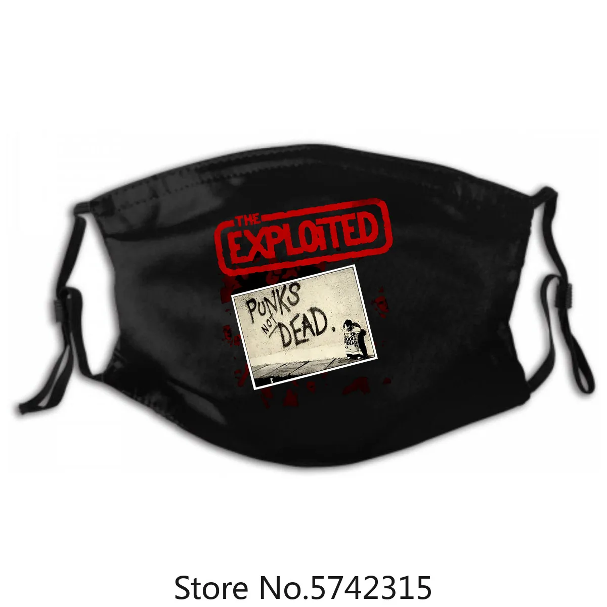 

Reusable Mask with PM2.5 Filters 5 Layers of Protection for Unisex Black The Exploited Punks Not Dead Mask - New Washable