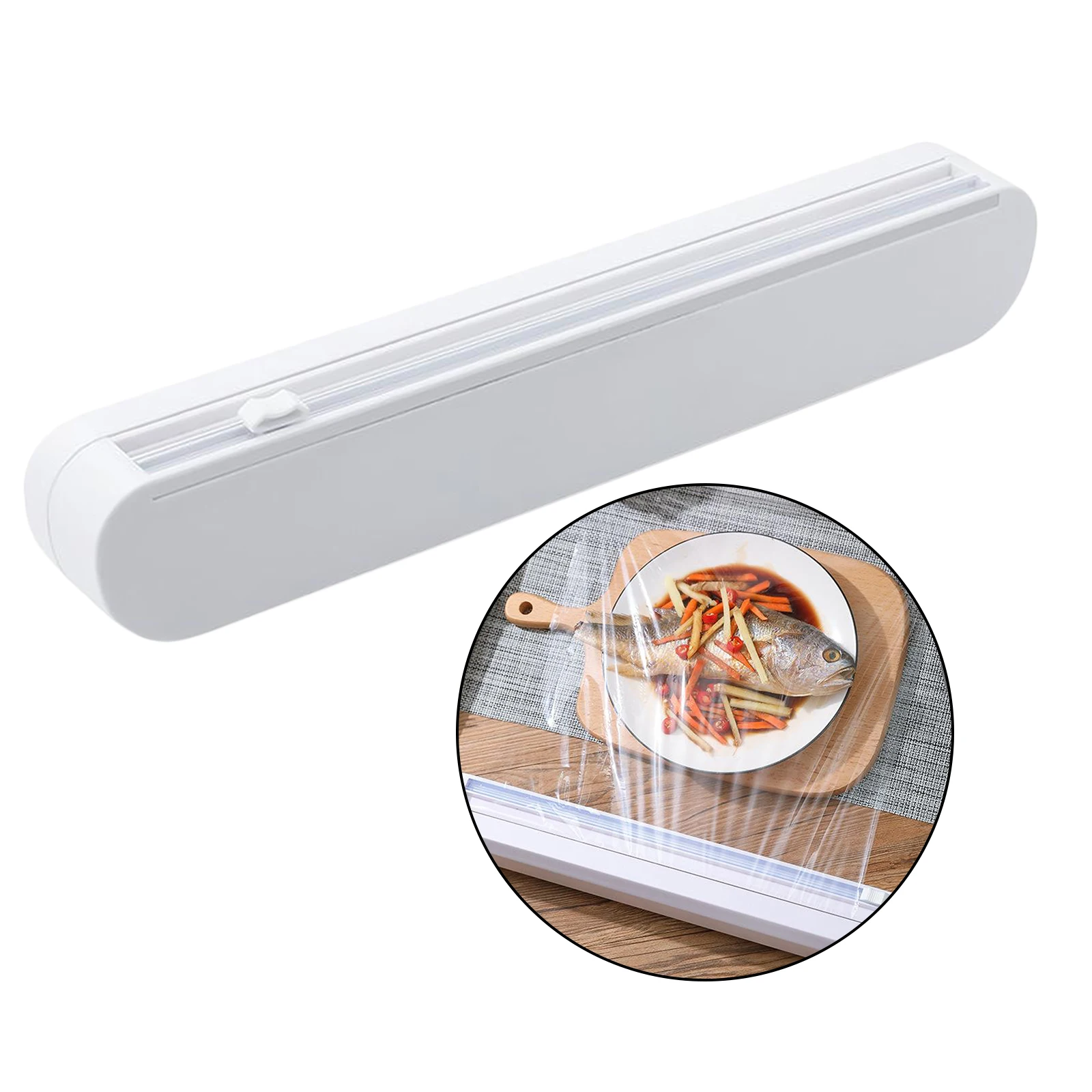 Useful Food Wrap Dispenser Cutter Kitchen Tools Film Plastic / Foil Wrap Plastic Dispenser Sharp Cutter Storage Holder