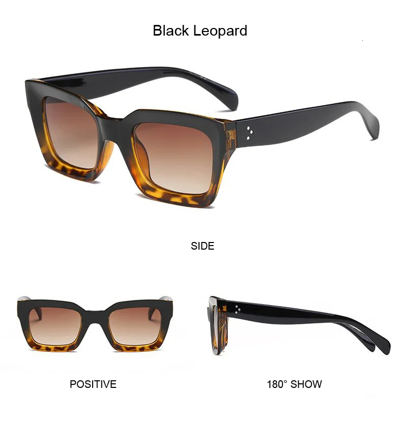 New Fashion Women Luxury Brand Square Sunglasses Ladies Vintage Oversized Sun Glasses Female Big Frame Uv400 Shades Black big sunglasses for women