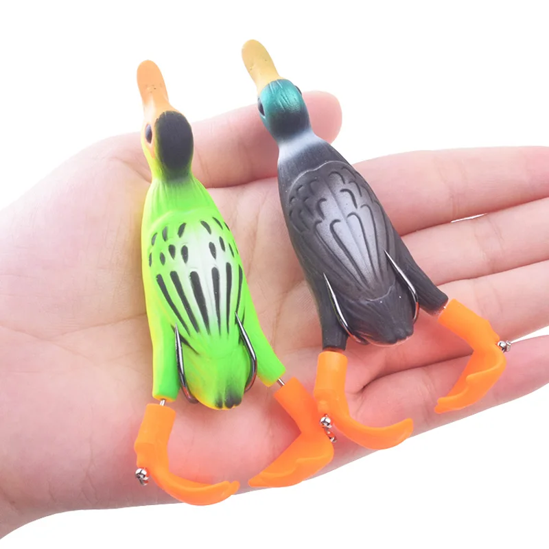 1Pcs Propeller flipper duck Fishing Lure Ducking Fishing Frog Lure 9.5cm 11.2g Artificial Bait Duckling 3D Eyes Day Baits Bass-4