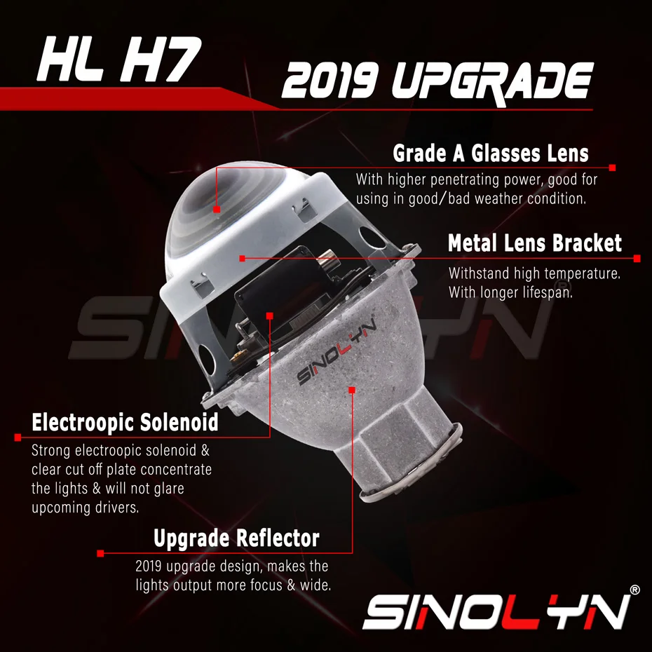Online Lentes de faro HID proyector bi xenon para Hella H7 3,0 lente accesorios de coche retroajuste uso H7 D2S D2H bombillas LED halógenas de xenón