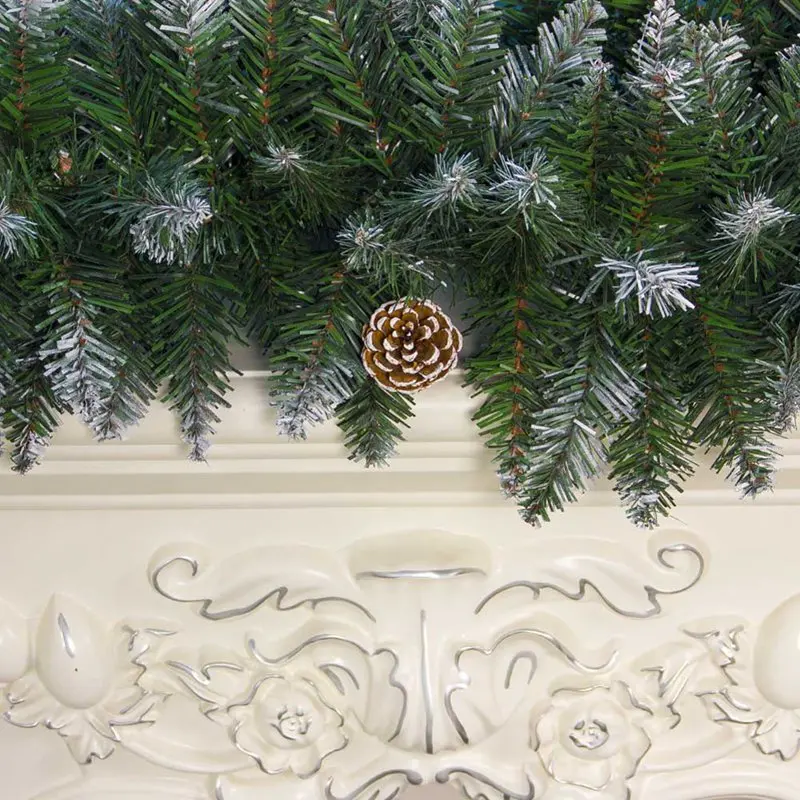 Christmas Decorations Spray White PVC Christmas Rattan 2.7 M Christmas Doors And Windows Pine Cone DIY Decoration
