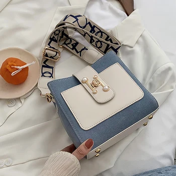 

Bucket Bag Scrub Leather Contrast Color Crossbody Bags For Women 2020 Shoulder Bag Ladies Purses Tote Handbags Branded Hand Bag