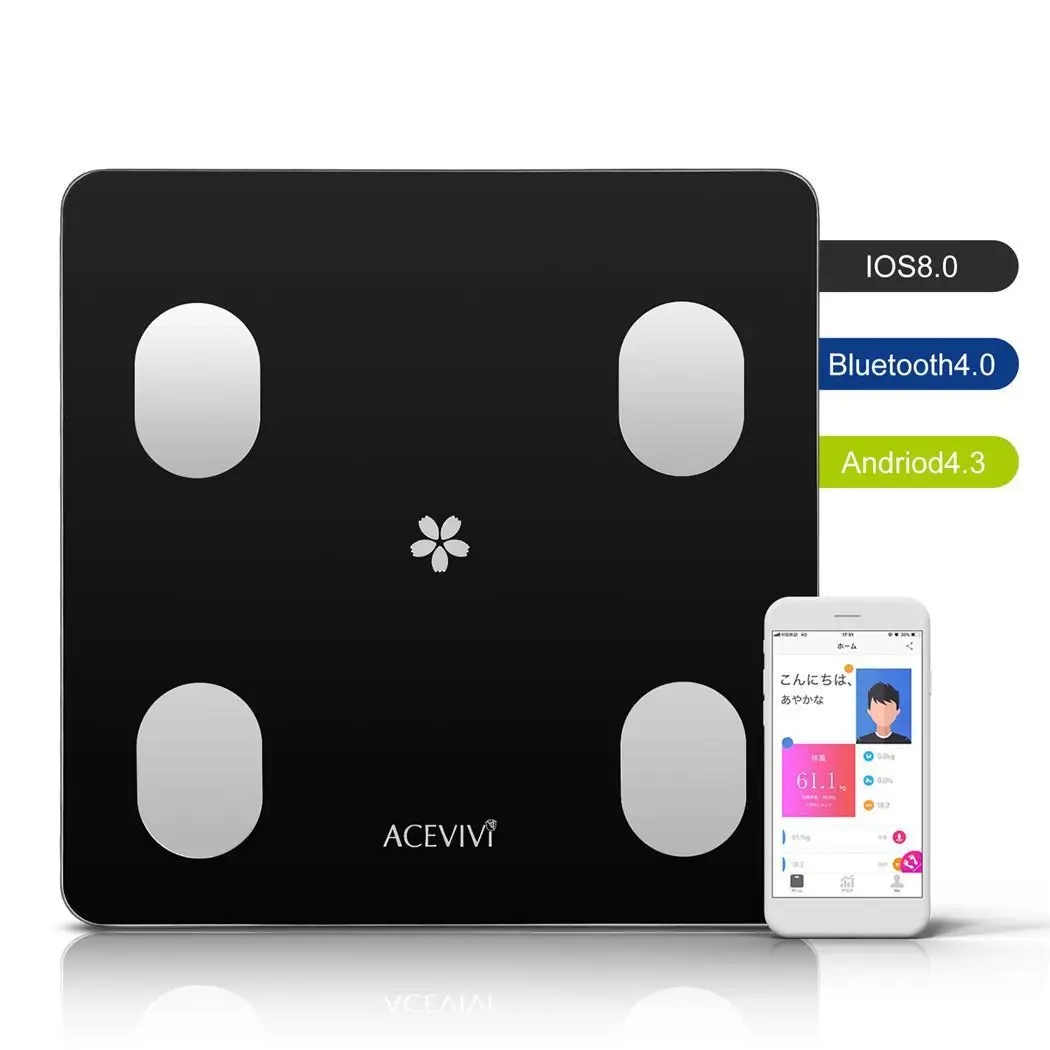 

LCD Digital Bluetooth 4.0 APP Electronic Body Fat Scale