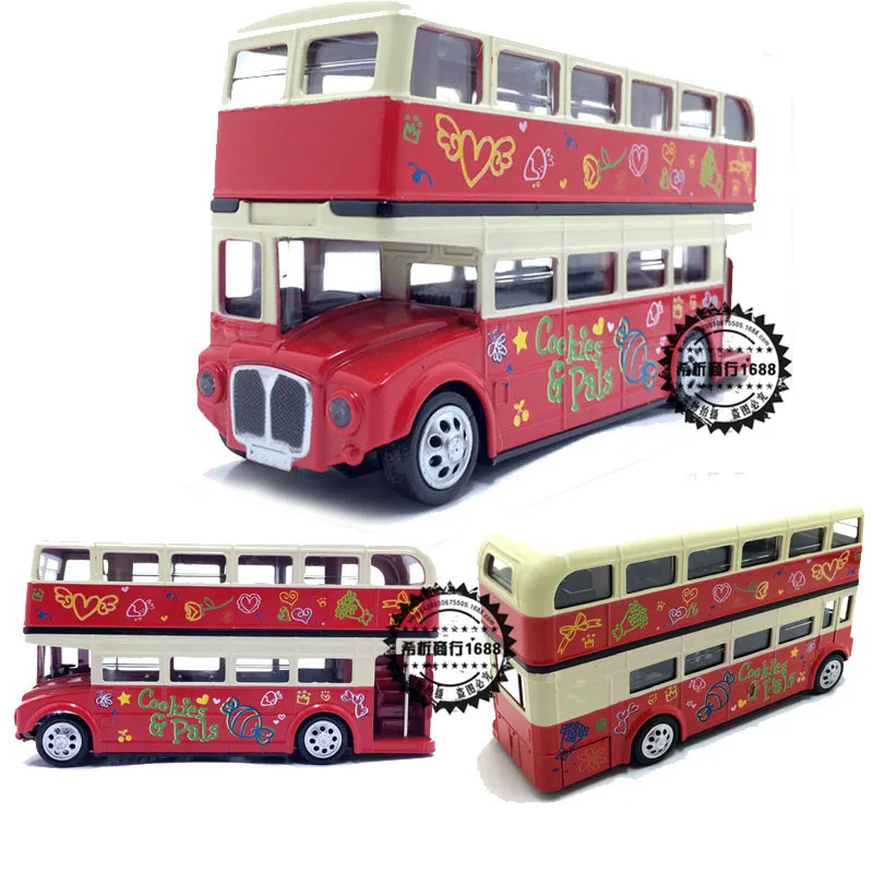 

MZ Double Layer Bus Alloy Car Model London Retro British-Style Bus Warrior Car Toy