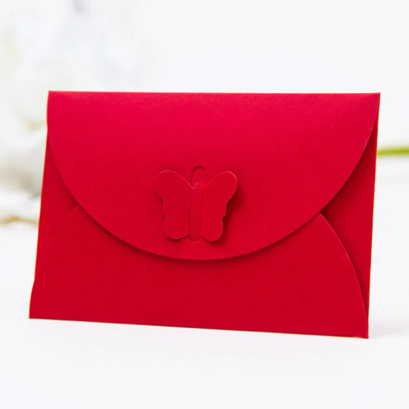 10 шт/партия цветные бабочки пряжки конверты из крафт-бумаги Простой Любовь Ретро Пряжка декоративный конверт маленький бумажный конверт