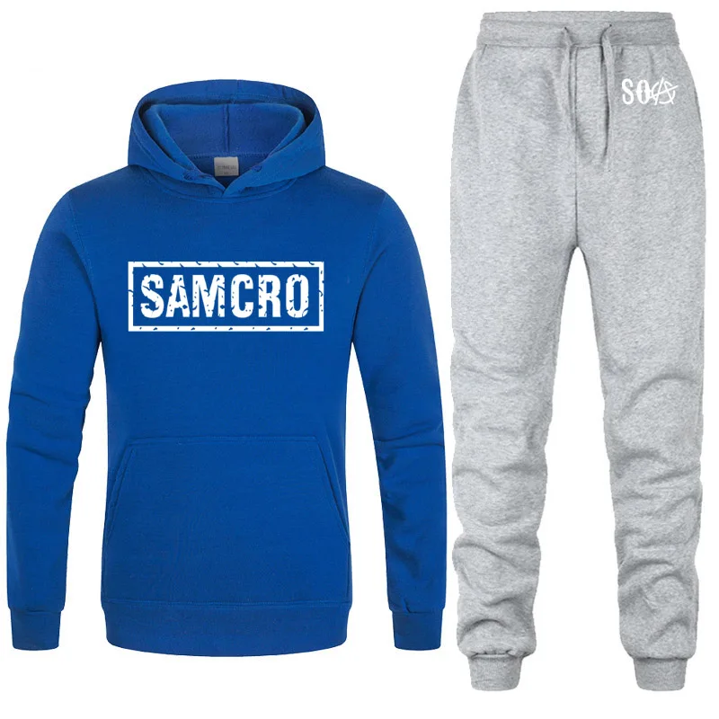 SOA Sons of anarchy/Детские модные толстовки с капюшоном с принтом «SAMCRO» Мужская Флисовая теплая толстовка мужские толстовки с капюшоном в стиле хип-хоп, штаны, костюм из 2 предметов