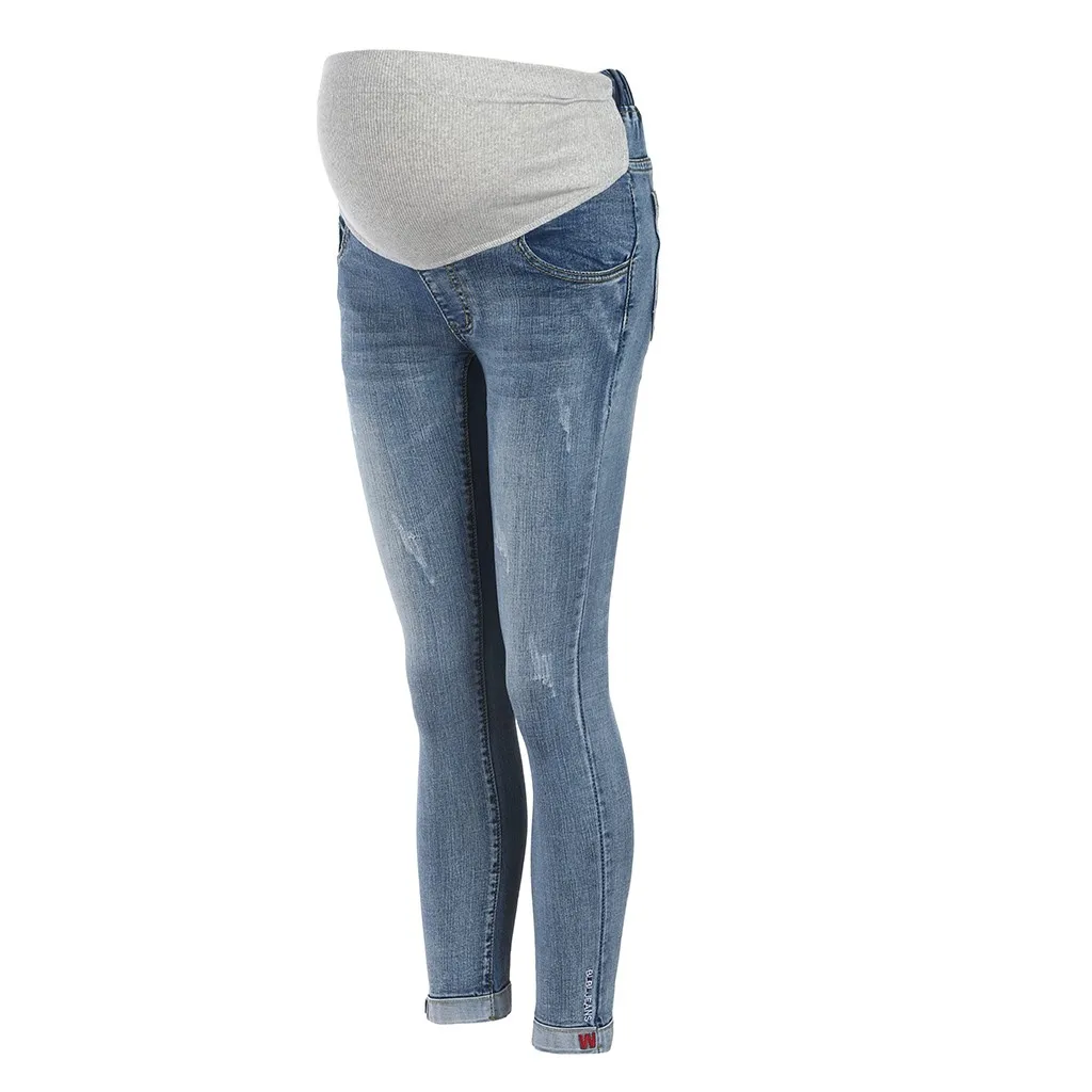 Рваные джинсы для беременных женщин; брюки для беременных; брюки для кормящих; леггинсы для живота