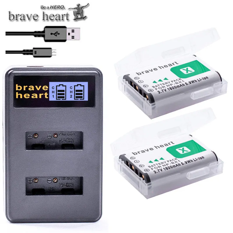 6x bateria NPBX1 NP-BX1 NP BX1 Battery Packs+ Dual USB Charger for Sony DSC RX1 RX100 AS100V M3 M2 HX300 HX400 HX50 HX60 GWP88 - Цвет: charger and 2battery