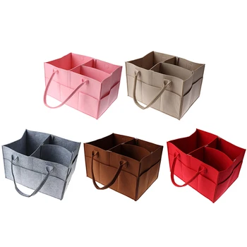 

Felt cloth Storage Bag,Foldable Baby Large Size Diaper Caddy Changing Table Organiser Toy Storage Basket Car Travel Organizer