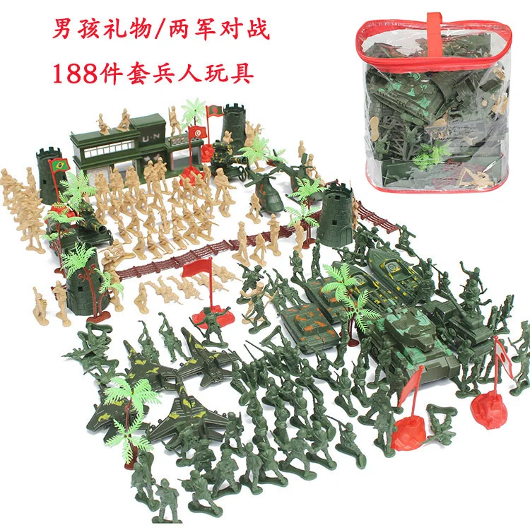 

World War II xiao bing ren Set 188-Piece Military Base Sand Table Model Boys Toy Gift