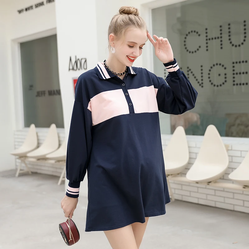 Maternity Dresses Pregnant Women Autumn Long-sleeved Dress Pregnancy Dress JOYRAY.B