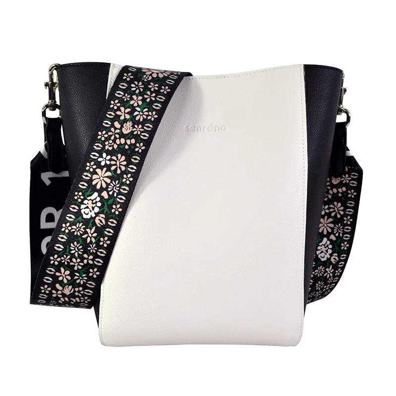 

Double-Sided Bags Shiling White with Black Wide Ribbon Different Size Bags Bag with Chain Small Different Size Bags OEM Shoulder