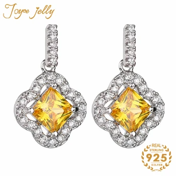 

JoyceJelly Earrings for Women 100% 925 Sterling Silver Retro Style Ruby Sapphire Emerald Women Fashion Wedding Gifts Wholesale