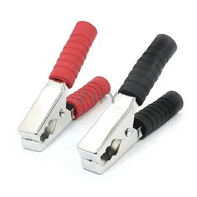 

Plastic Covered Insulated Nonslip Handle Car Battery Alligator Clip 300A 2Pcs
