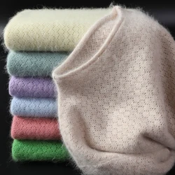 Women's Sweater 2023 New Fashion O-Neck Knitted Jumper 100% Mink Cashmere Woman Sexy Sweaters And Pullovers Long Sleeve Tops