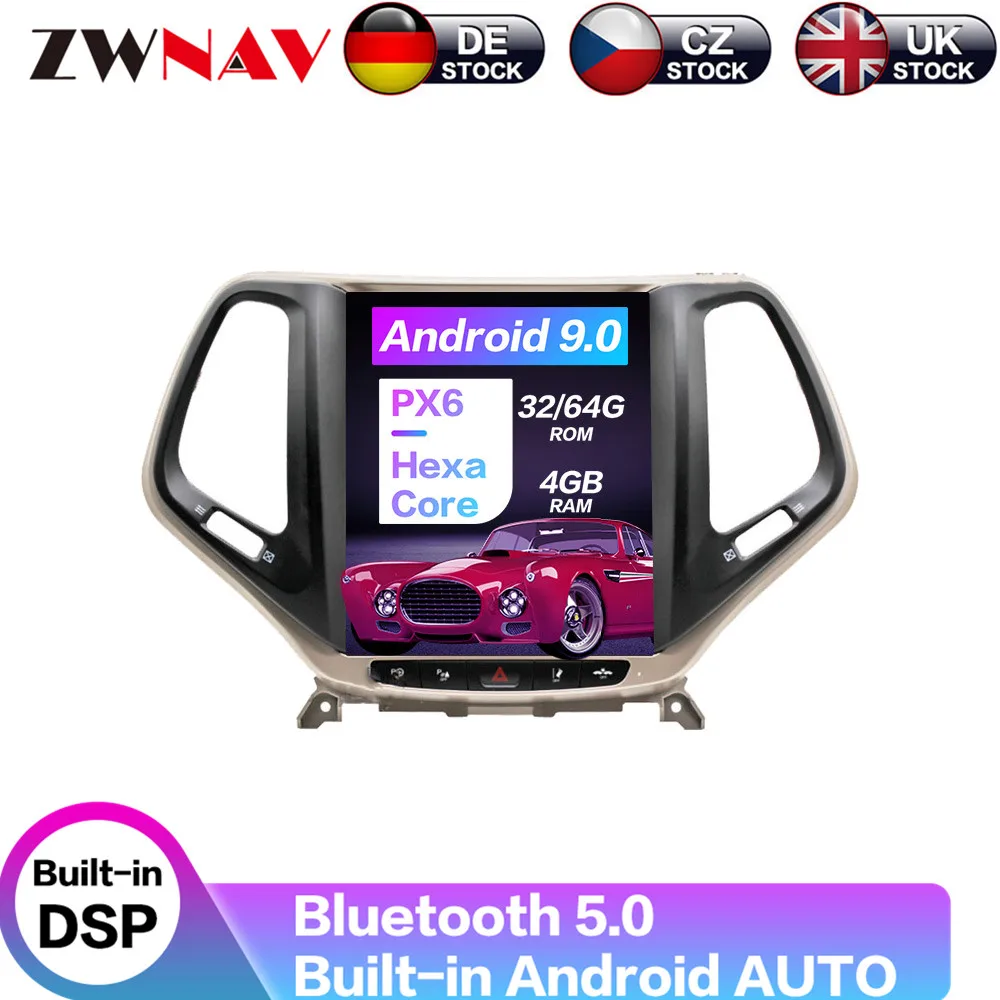 12," Android 9 64+ 4G Tesla с DSP Carplay Автомобильный мультимедийный плеер для JEEP cheroki- gps навигация