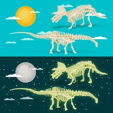 Squelette de dinosaure, fossile lumineux fluorescent, jouets d'excavation, brille dans le noir, Kit de bricolage, jouets éducatifs Parent enfant