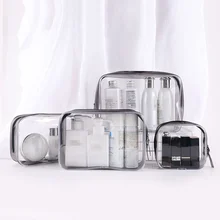 

4pcs Transparent Waterproof Cosmetic Bag Travel Portable Makeup Organizer PVC Multi-function Storage Bags Cosmetic Pouch
