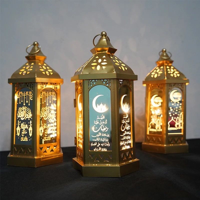 1pcs 14*28cm Ranadan Ramadan Lantern Eid Mubarak Custom Iron Wind Crafts Arabic Decoration | Дом и сад
