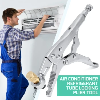 

Drillpro Air Conditioner Refrigerant Recovery Refrigeration Tube Steel Locking Plier Hand Tool