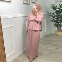 Vestido Hijab musulmán Ramadán Eid Mubarak Abaya, Dubái, Turquía, ropa islámica para mujeres, Túnica árabe, conjunto femenino