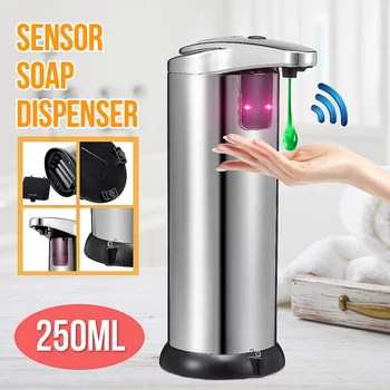 

Hand Free 250ml ABS Automatic Liquid Soap Dispensers Infrared Smart Sensor Touchless Sanitizer Dispenser for Kitchen Bathroom