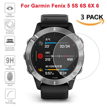 

3Pcs Protective For Garmin Fenix 5 5s 6S 6X 6 Ultra Clear Tempered Glass film Guard Premium Screen Protector accessories glass