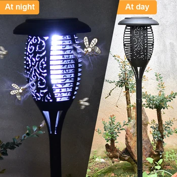 

HiMISS LSolar Powered Outdoor Yard Garden Lawn Light Waterproof Anti Mosquito Insect Pest Bug Zapper Killer Trapping LED Lamp